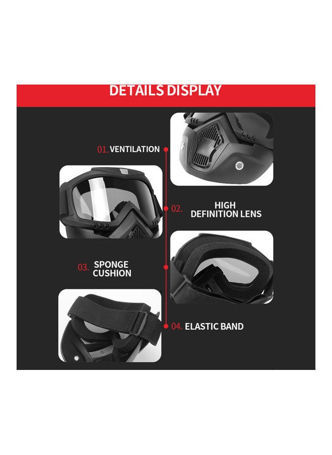 Mortorcycle Face Mask High-definition Goggles with Mouth Filter