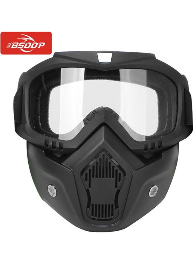 Mortorcycle Face Mask High-definition Goggles with Mouth Filter