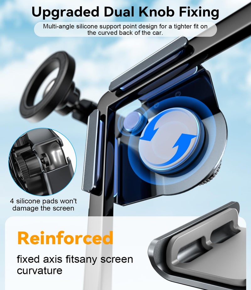 CloudValley Phone Mount for Tesla Model Y Juniper Model 3 Highland Model S/X 2025, Magnetic Metal Car Mount, Adjustable & Extendable, No Glue Required, Compatible with MagSafe iPhone 16/15/14/13/12 - Image 3