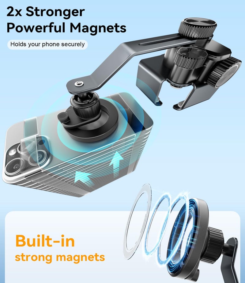 CloudValley Phone Mount for Tesla Model Y Juniper Model 3 Highland Model S/X 2025, Magnetic Metal Car Mount, Adjustable & Extendable, No Glue Required, Compatible with MagSafe iPhone 16/15/14/13/12 - Image 5