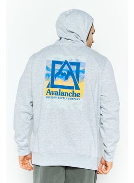 Avalanche Men Sportswear Fit Graphic Print Long Sleeves Outdoor Sweatshirt, Grey  - Image 2