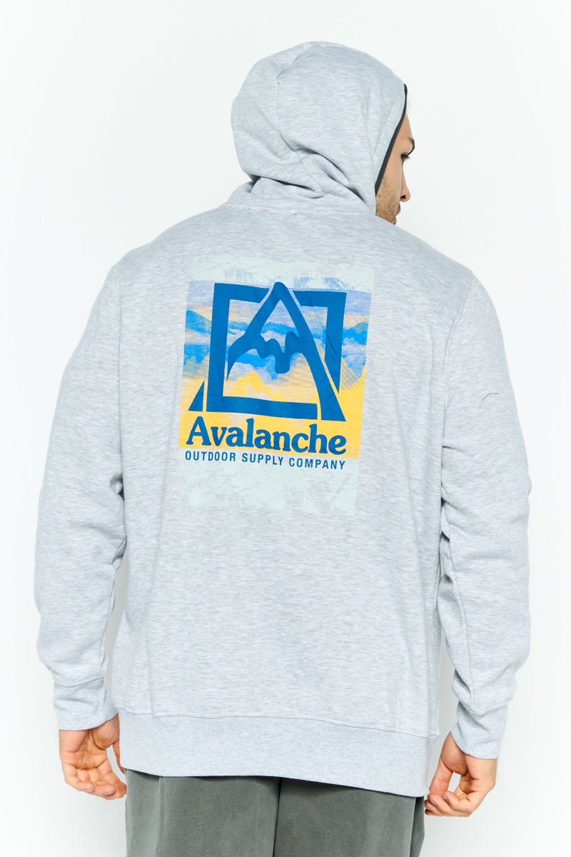 Avalanche Men Sportswear Fit Graphic Print Long Sleeves Outdoor Sweatshirt, Grey  - Image 2