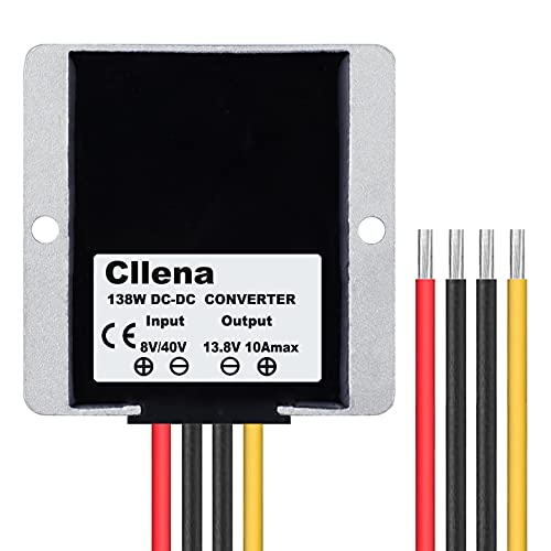 Cllena DC 8V-40V to 13.8V 10A Automatic Buck Boost Converter Step Down/Up Regulator Voltage Reducer Converter Waterproof Regulated DC Power Supply for Golf Cart Club Car LED Light - Image 4