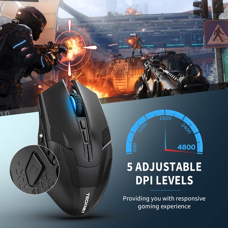TECKNET RAPTOR Prime 2.4G Wireless Gaming Mouse, 4000dPI, 500Hz Return Rate, Nano Receiver - Image 2