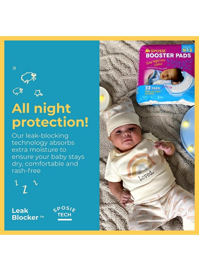 Select Kids Sposie Booster Pads, Stop Overnight Diaper Leaks, Fits sizes Newborn 1 2 3, No Adhesive for Sensitive Skin, 32 ct - Image 2