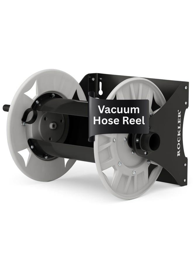 ROCKLER Dust Right Shop Vacuum Hose Reel - Holds 40' Of 1-1/2'' Extension W/Steel Frame Adjustable Tension Knob, Wall Mount Easy Installation Collector Accessories - Image 1