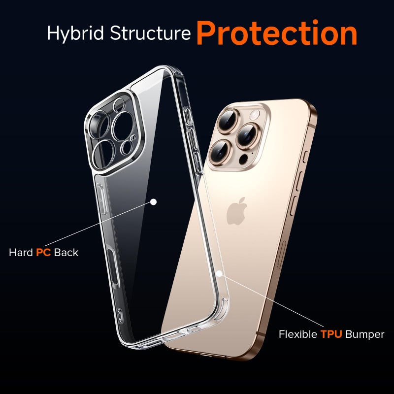 ivoler 3-in-1 Clear Case Designed for iPhone 16 Pro Max 6.9'' 2024 with 2 Pack Tempered Glass Screen Protector Full Camera Protection, Military Shockproof Protective Hard Back Slim Phone Cover- Clear - Image 4