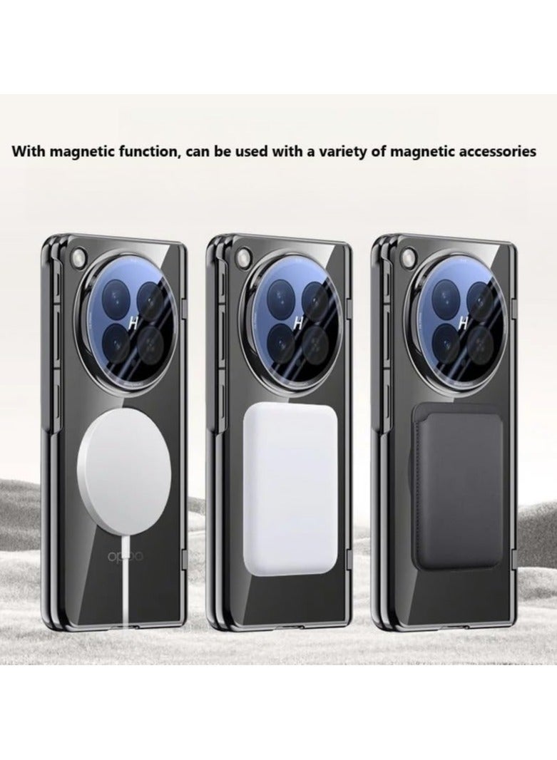 general Magnete Case for OPPO Find N6, [Built-in Screen Protector/Camera Protector] [Wireless Charging Support] Electroplated Transparent Shock-Resistant Flip Case - Image 5