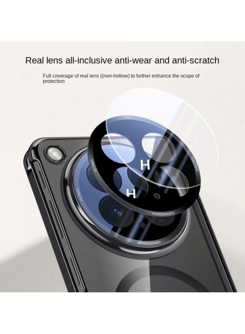 general Magnete Case for OPPO Find N6, [Built-in Screen Protector/Camera Protector] [Wireless Charging Support] Electroplated Transparent Shock-Resistant Flip Case - Image 2
