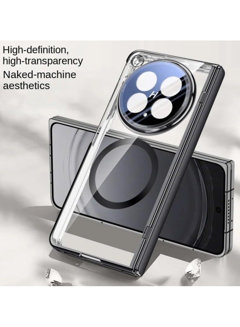 general Magnete Case for OPPO Find N6, [Built-in Screen Protector/Camera Protector] [Wireless Charging Support] Electroplated Transparent Shock-Resistant Flip Case - Image 3