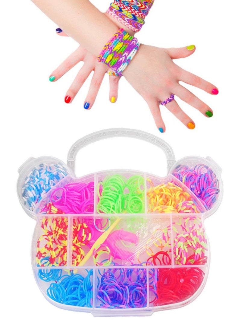 600-Piece DIY Loom Band Kit, Colorful Rubber Band Bracelet Making Set with Assorted Accessories, Craft Kit for Bracelets, Rings and DIY Jewelry for Kids