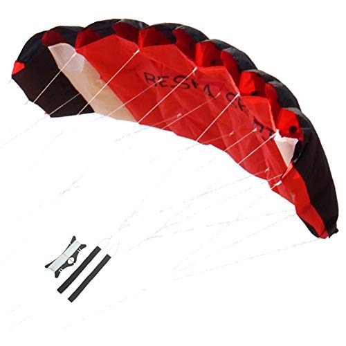 Besra Huge 74inch Dual Line Parachute Stunt Kite with Flying Tools 1.9m Power Parafoil Kitesurfing Training Kites Outdoor Fun Sports (Red) - Image 1