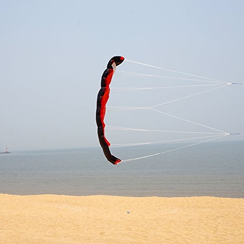 Besra Huge 74inch Dual Line Parachute Stunt Kite with Flying Tools 1.9m Power Parafoil Kitesurfing Training Kites Outdoor Fun Sports (Red) - Image 3