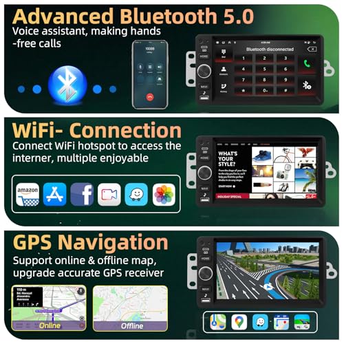 UNITOPSCI 4G+64G 8 Core Android Car Stereo for Chevy Chevrolet Silverado SSR Tahoe 2003-2006, GMC Siera Yukon 2003-2006, Hummer 2003-2006 Apple CarPlay Android Auto 7 Inch Touchscreen BT GPS WiFi DSP AHD Camera - Image 5