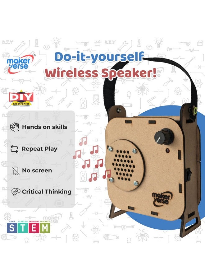 MakerVerse Wireless (Bluetooth) Speaker | DIY Electronic, Robotics Kit | Science Project Kit for Girls & Boys | Best Gift for Boys and Girls Age 8, 9, 10, 11, 12, 13, 14 Years (Wood) - Image 2