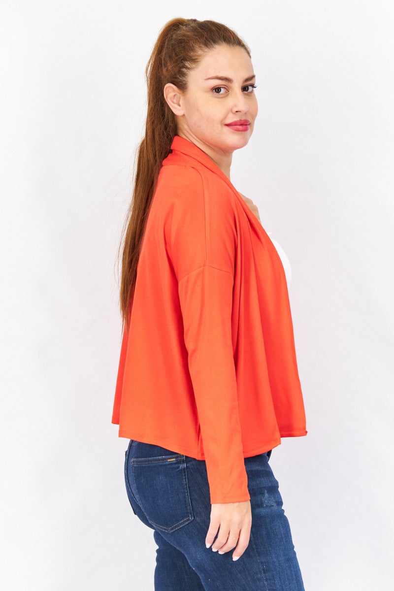 BB Dakota by Steve Madden Women Split Neck Plain Cardigan, Hibiscus - Image 4