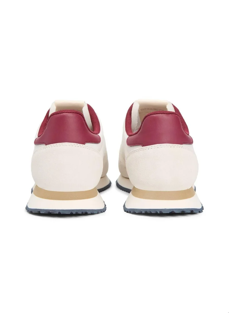 Tommy Jeans Ivory/Deep Dahlia Mixed Texture Fine Cleat Trainers for Men | Best Price UAE
