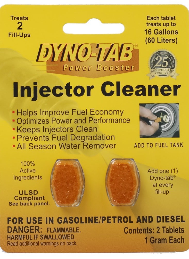 داينو-تاب - منظف بخاخات DYNO TAB 45440 – يحسن كفاءة الوقود والأداء | يقلل الانبعاثات وتراكم الكربون | يزيل الماء ويمنع تدهور الوقود – عبوة 2 قرص (قرص واحد يعالج حتى 60 لترًا) - Image 1