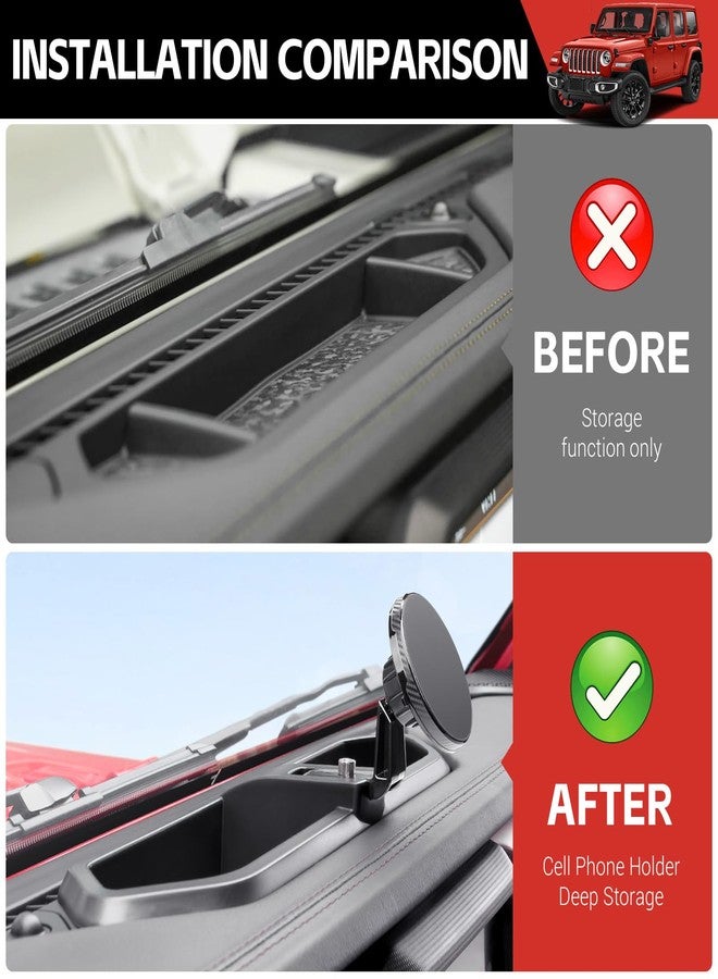 Utiiy Phone Mount Holder Fit for Jeep Wrangler JL (2018-2023 4X4, Magnetic) - Image 4