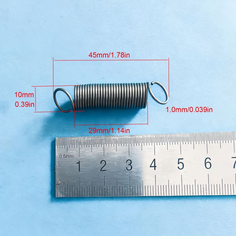5Pcs 1 0mm 10 45 Extension Spring Heavy Duty Side Hook Rustproof Fatigue Resistant Tension Coil Spring - Image 2