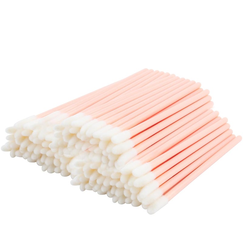 Mekupeu 50 Pcs Disposable Lip Wands Applicator, Lipstick Brush,Makeup Gloss Wands,Makeup Applicator Beauty Tool Kits (light pink, 50pcs) 