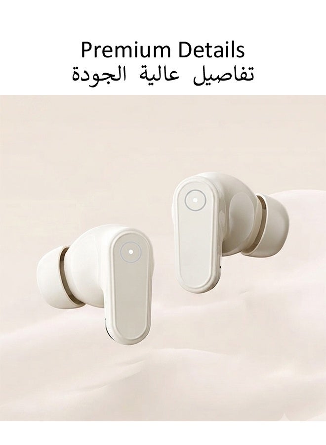 Tempo True Wireless In-Ear Earbuds, 50dB Hybrid ANC, Dual Dynamic Drivers, 46H Playback IP54 Waterproof, For Commute Office Business Travel Gym Beige Earphones - Image 5