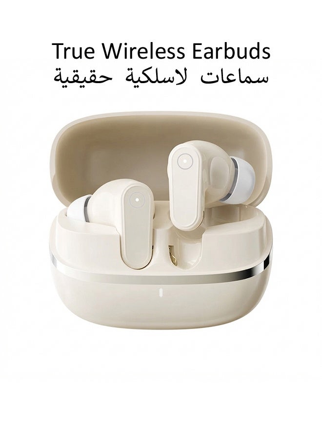 Tempo True Wireless In-Ear Earbuds, 50dB Hybrid ANC, Dual Dynamic Drivers, 46H Playback IP54 Waterproof, For Commute Office Business Travel Gym Beige Earphones - Image 2