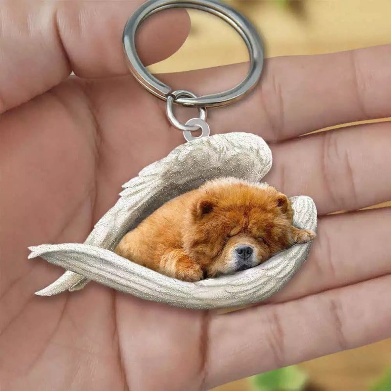 Independent Station Car Key Pendant Exquisite Keychain Acrylic Creative Cute Dog Animal Backpack Pendant - Image 1