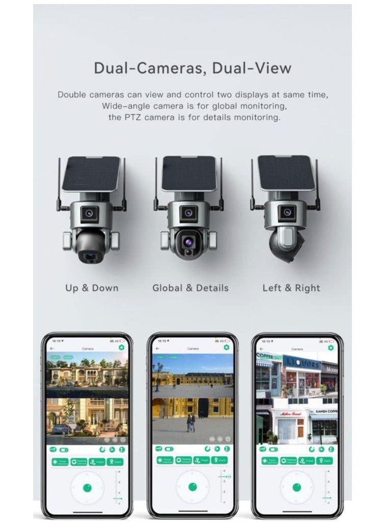 CRONY Y5 4G-4K-8MP-4X Solar Dual Linkage Battery PTZ Camera 8MP Wireless CCTV Camera Outdoor IP66 Waterproof Solar Dual Camera - Image 3