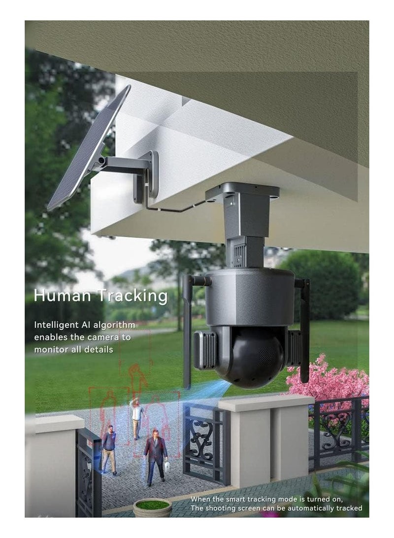 CRONY Y5 4G-4K-8MP-4X Solar Dual Linkage Battery PTZ Camera 8MP Wireless CCTV Camera Outdoor IP66 Waterproof Solar Dual Camera - Image 4