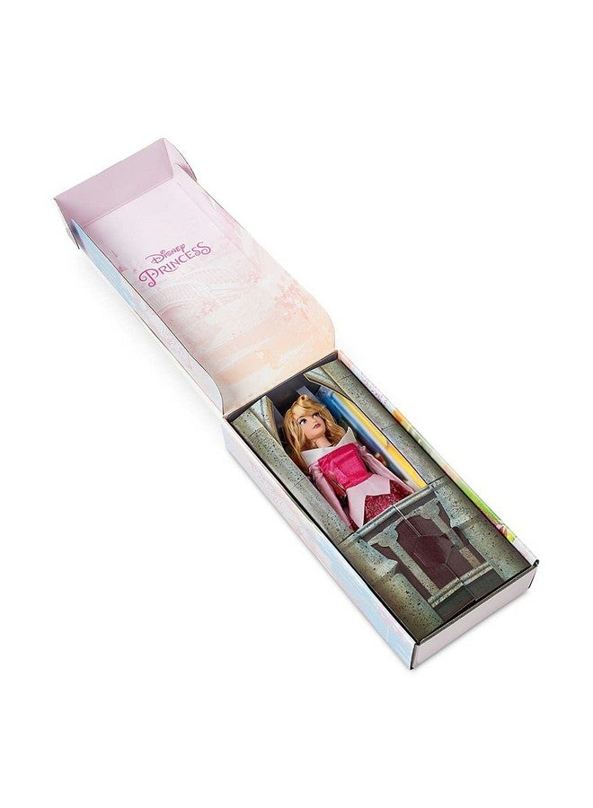 Disney store دميه أميرة ديزني الكلاسيكية الرسمية من متجر ديزني (أورورا من الجميلة النائمة)، 11 بوصة، تشمل فرشاة بتفاصيل مصبوبة، لعبة قابلة للتشكيل بالكامل بزي كلاسيكي - ألعاب أميرات ديزني للفتيات - Image 3