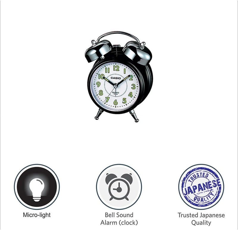 CASIO Quartz Analog Bell Alarm Clock with Snooze Function - Image 1