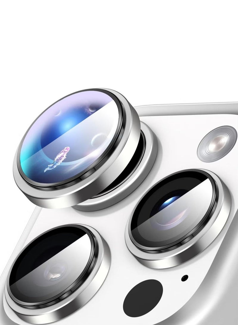 ELTRAZONE ELTRAZONE Camera Protection for iPhone 16 Pro/16 Pro Max – [Convex Platform HD Tempered Glass] + [Aluminium Ring] Camera Lens Protector (Silver)