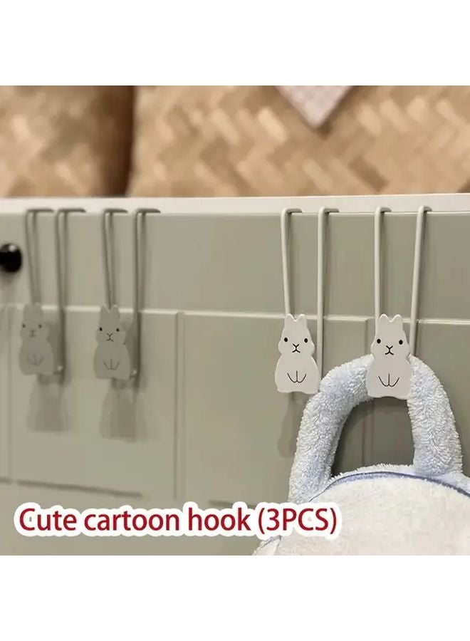 3Pcs Grey Heavy Duty Metal Door Hanger Hooks Adhesive Screw On No Drill Installation - Image 2