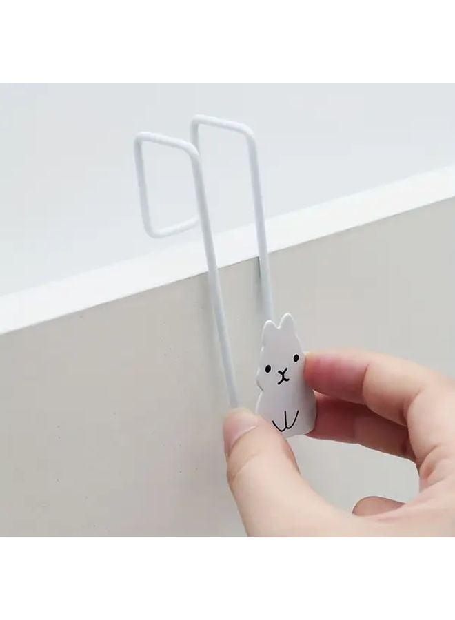 3Pcs Grey Heavy Duty Metal Door Hanger Hooks Adhesive Screw On No Drill Installation - Image 3