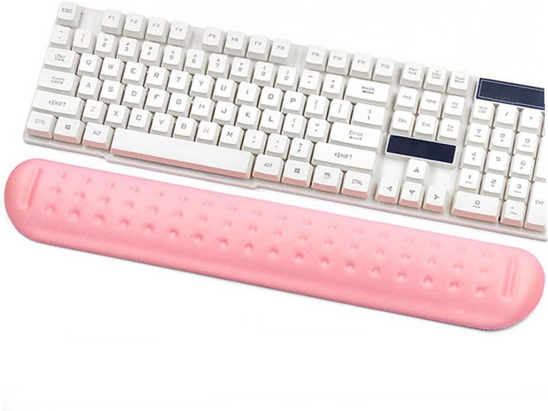 MAGICLULU Gaming Keyboard Wrist Rest Large Memory Foam Keyboard Pad with Massage Holes Non-Slip Pink Wrist Support for Office and Gaming Use - Image 5