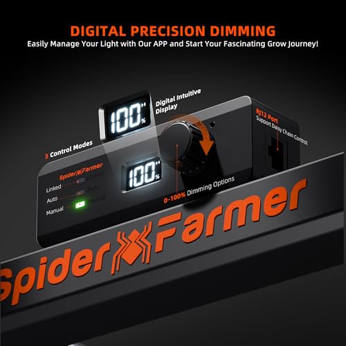 Spider Farmer G1500 Cost-Effective LED Grow Lights 150W, Smart App Control, 2x2ft Coverage Full Spectrum Digital Screen Dimmable Bar Style Growing Lamp for Indoor Plants - Image 4