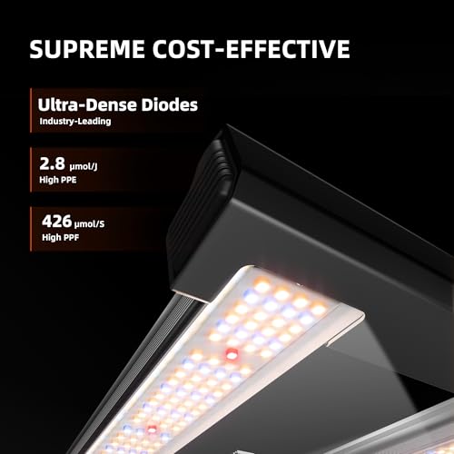 Spider Farmer G1500 Cost-Effective LED Grow Lights 150W, Smart App Control, 2x2ft Coverage Full Spectrum Digital Screen Dimmable Bar Style Growing Lamp for Indoor Plants - Image 2