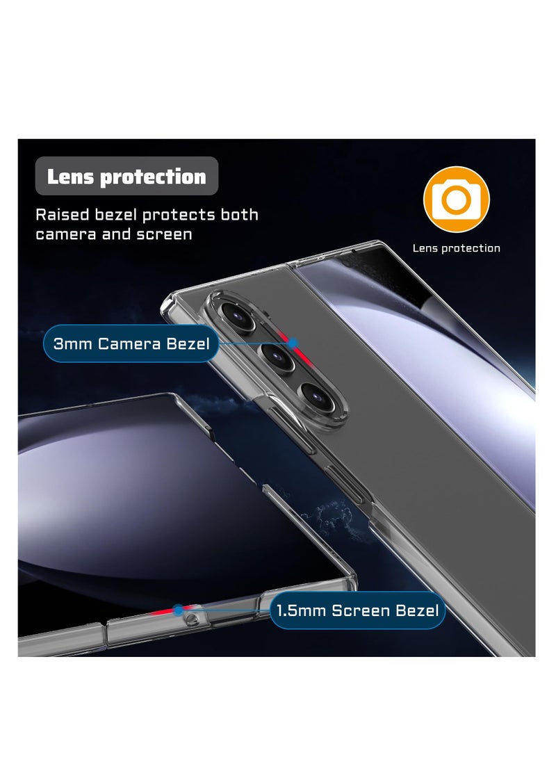 Aookay - For Samsung Galaxy Z Fold 6 Phone Case, Slim Clear Phone Case, Foldable Hard PC Protective Case, Scratch-Proof, Drop-Proof, Anti-Yellowing Phone Case [No Front Screen Protector] (Z Fold 6) - Image 1