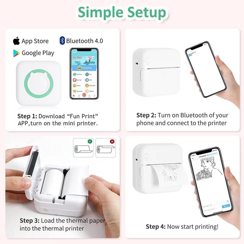 Portable Mini Printer Wireless Can Be Connected To Mobile Phone Small Home Self-Adhesive Label Po Printer - Image 4