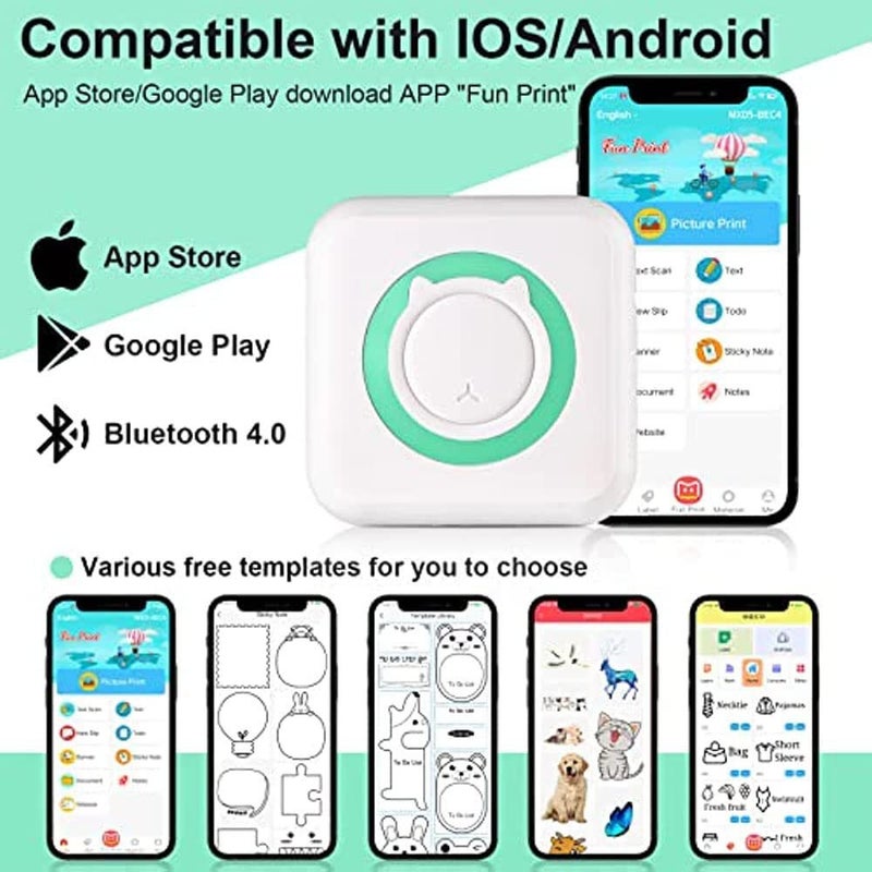 Portable Mini Printer Wireless Can Be Connected To Mobile Phone Small Home Self-Adhesive Label Po Printer - Image 3