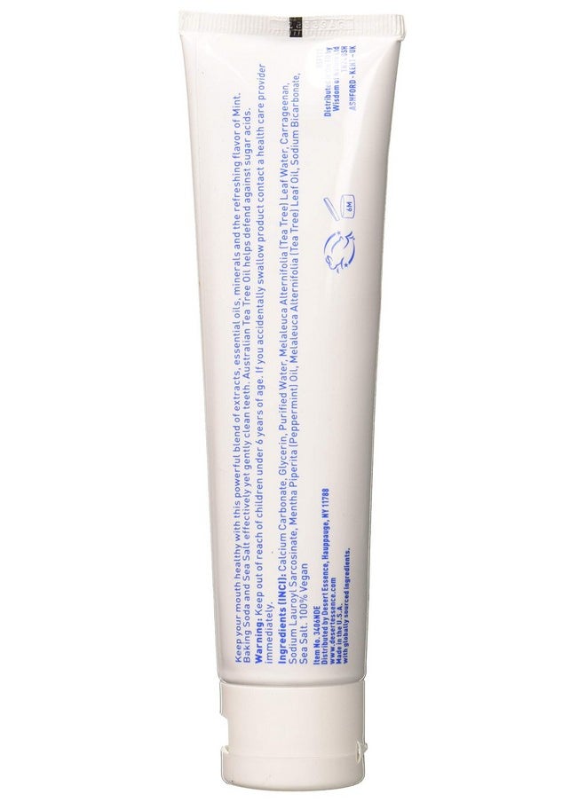 DESERT ESSENCE Desert Essence Tea Tree Oil Toothpaste - Mint - 6.25 Ounce - Refreshing Taste - Deep Cleans Teeth & Gums - Helps Fight Plaque - Sea Salt - Pure Essential Oil - Baking Soda - Promotes Healthy Mouth  - Image 2