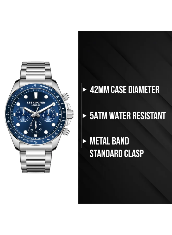 Lee Cooper Dark Blue Men's Metal Multi Function Watch LC08215.390 - 42 mm for Men | Best Price UAE