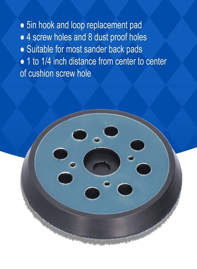 ZERONE 2Pcs Hook and Loop Backing Pad Replacement, Orbital Sander Replacement Pad 125mm/5 Inch 8 Hole, Sander Replacement Parts for High Speed Polishing, Dust Removal - Image 2