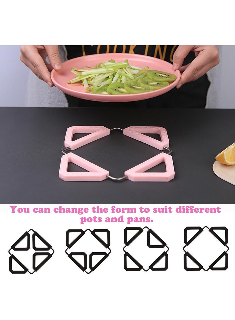 CMGTYYD 3 Pcs Trivets for Kitchen Worktops, Folding Silicone Trivet, Trivets for Hot Dishes, Multipurpose Worktop Protector, Pot Holder Heat Proof Mats for Hot Pans/Cup/Dishes/Plates - Image 2
