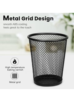 Generic Pen Holder 6 Pack, Mesh Metal Pencil Cup, Durable Pen Organizer Desk Organisers Set for Office Desk Storage and Organise  - Image 4