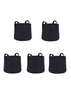 yongsheng 5-Pack of 3-Gallon Garden Grow Bags for Vegetables - Black 300 GSM Non-Woven Polypropylene Felt Fabric Flower Pots and Planters with Handles  - Image 1