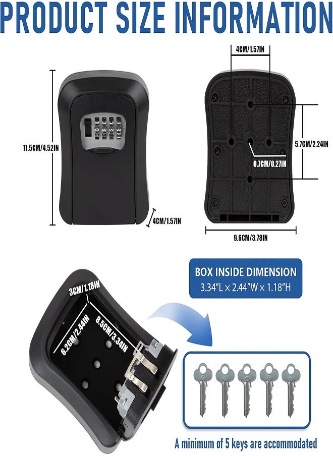 Generic Combination Key Lock Box, No Drilling Required, Eyehole Design, for Home, Airbnb, Construction Sites, and Outdoor Use  - Image 2