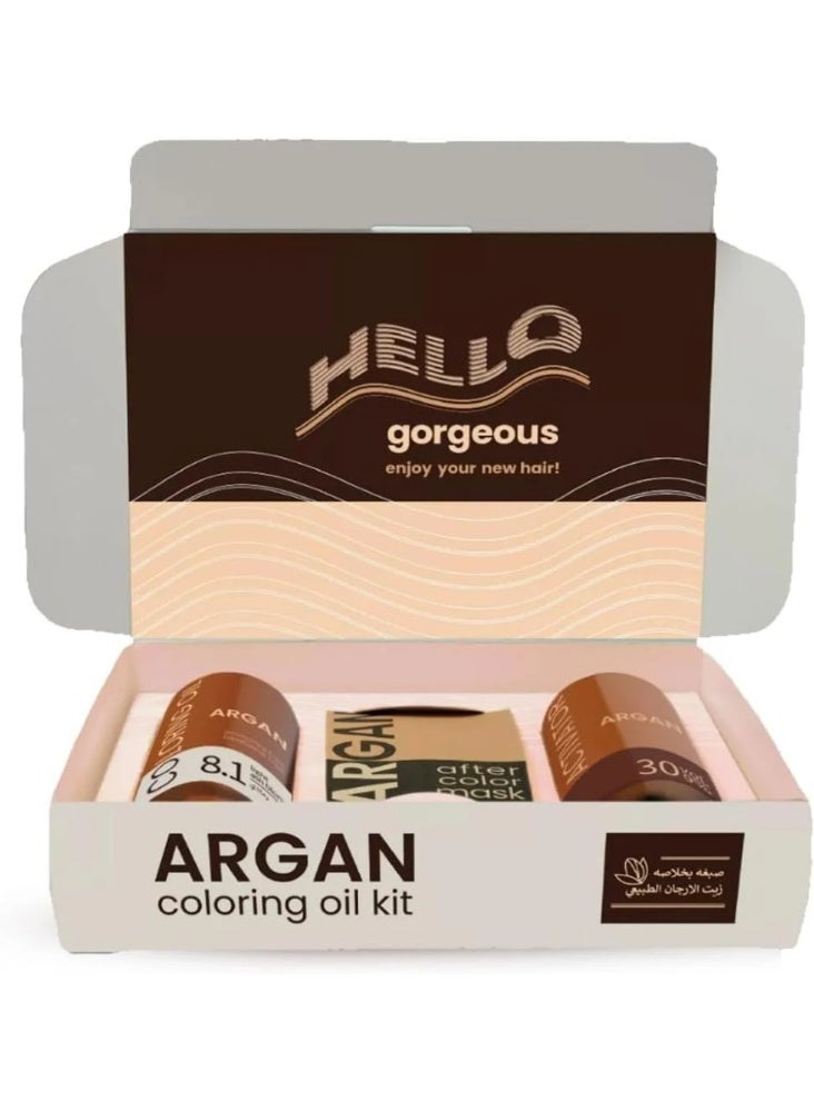 Argan Coloring Oil Kit Light Ash Blond 8.1 75Ml - Image 3