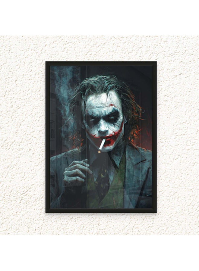 Art Decor Framed Fine Art Portrait Print of Joker Pop Art Heath Ledger Iconic Movie Character Artwork Vibrant Pop Art Prints Wall Décor for Living Room Bedroom Office Studio Home Décor - Image 1